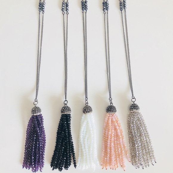 BOHO | Handmade Crystal Tassel Necklaces - Picture 2 of 7